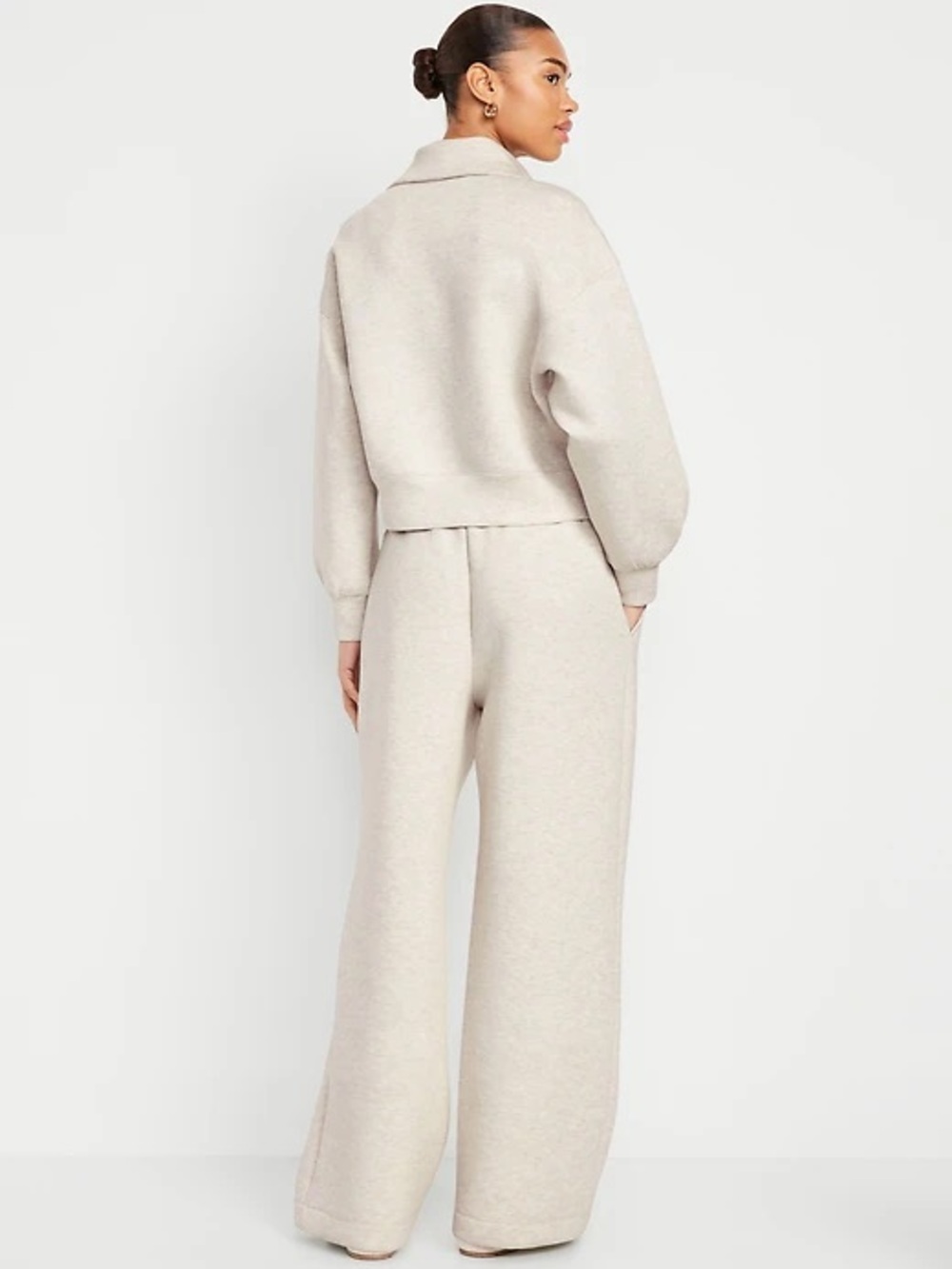 Old Navy Bounce Fleece off white Wide-Leg Lounge Pants - Picture 3 of 6